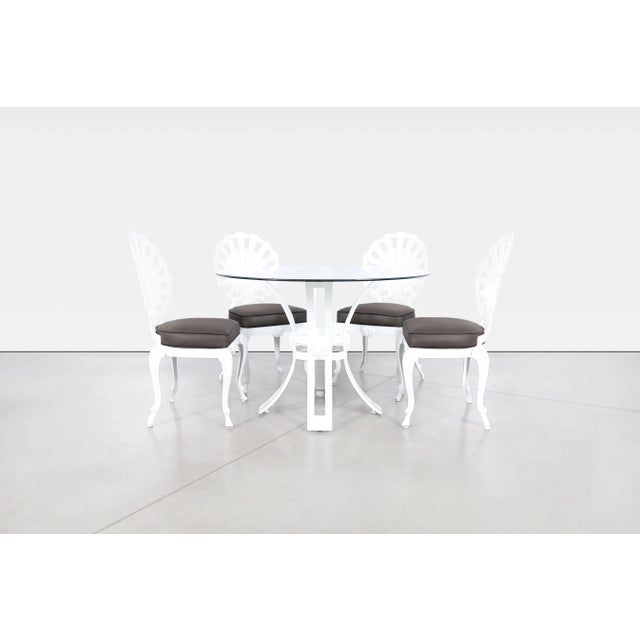 Mid-Century Modern Vintage Aluminum Shell Back Dining Set Attributed to Brown Jordan, 1970s For Sale - Image 3 of 12