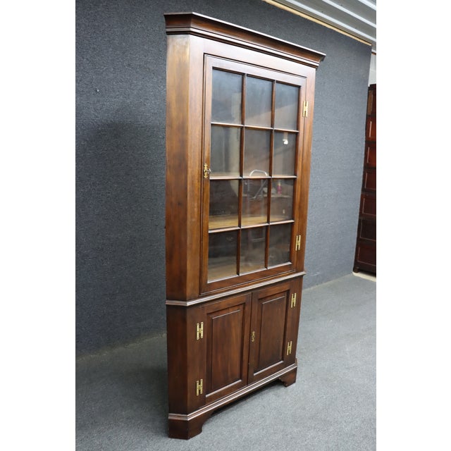 Late 20th Century Henkel Harris Mahogany Corner Cabinet For Sale - Image 5 of 8