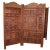 Mid-Century Modern Four Panel Floor Screen, Teakwood W/ Intricately Carved Leaf & Grape Design For Sale - Image 3 of 5
