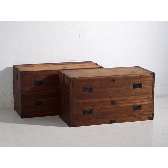 Brown Antique Japanese Chest of Drawers in Wood For Sale - Image 8 of 11