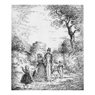 Antique British Countryside Drawing by Harold Hope Read For Sale