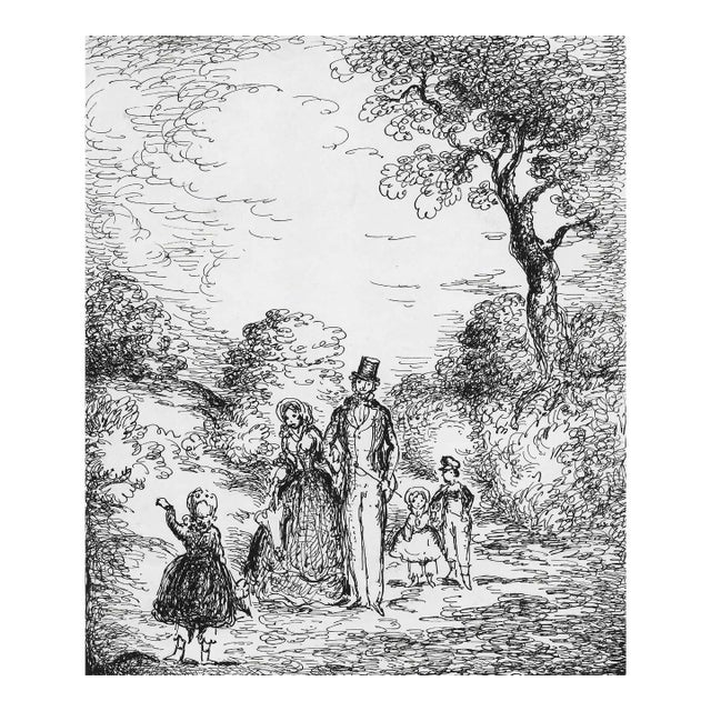 Antique British Countryside Drawing by Harold Hope Read For Sale