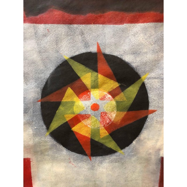 Abstract Rita LeffCARNIVAL Bright Colorful Modernist Mixed Media Abstract Composition For Sale - Image 3 of 7