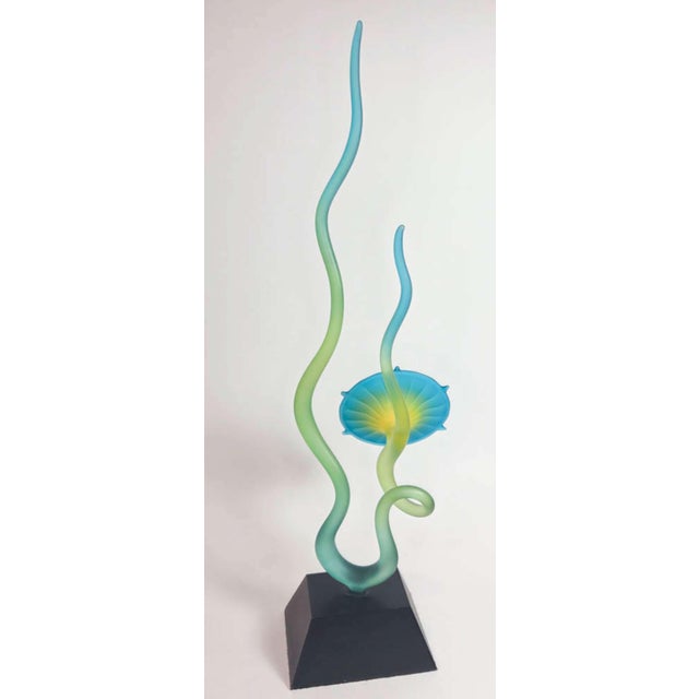 Glass Vintage Unsigned but Attributed to Warner Whitfield Glass Floral Sculpture For Sale - Image 7 of 7