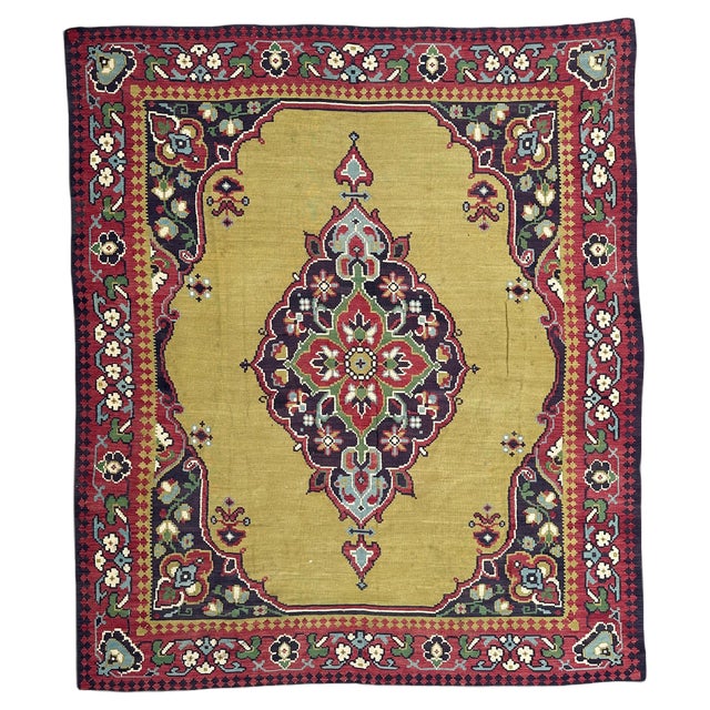 Large Vintage Transylvanian Kilim Rug, 1970s For Sale