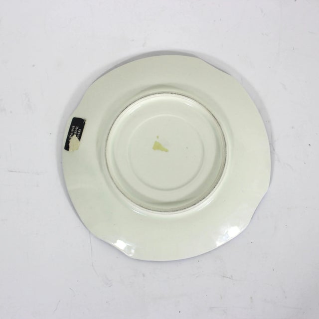 Imari Porcelain Vintage Genuine Imperial Imari Small Ornamental Plate Japan Japanese Blue White Pink Scalloped Edge For Sale - Image 4 of 6