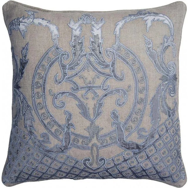 French Provence Home Linen with Down Insert 22"x22" Throw Pillow For Sale - Image 3 of 3