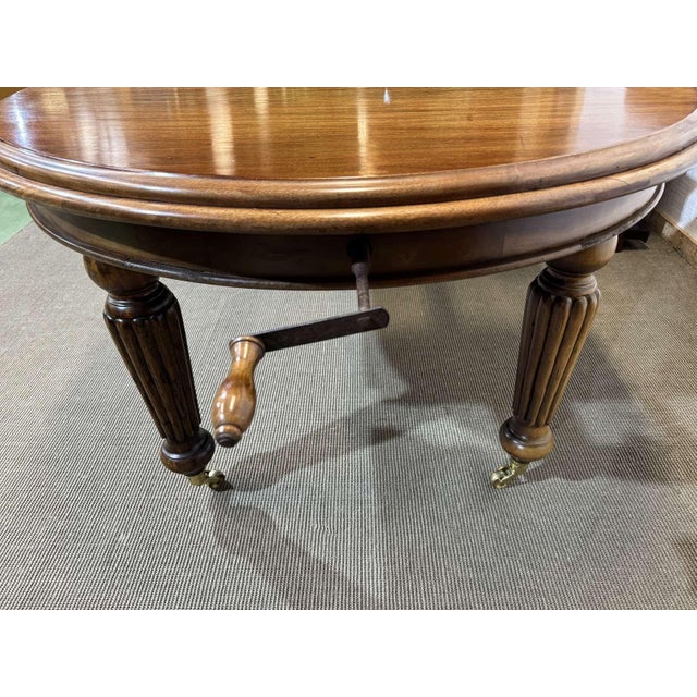 Wood Victorian Style Oval Mahogany Table with One Extension For Sale - Image 7 of 18