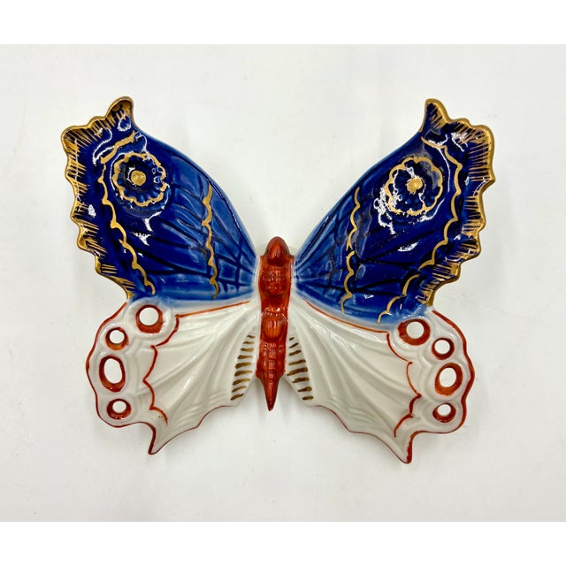 Ceramic Antique Petite Japanese Meiji Period Imari Porcelain Butterfly For Sale - Image 7 of 7