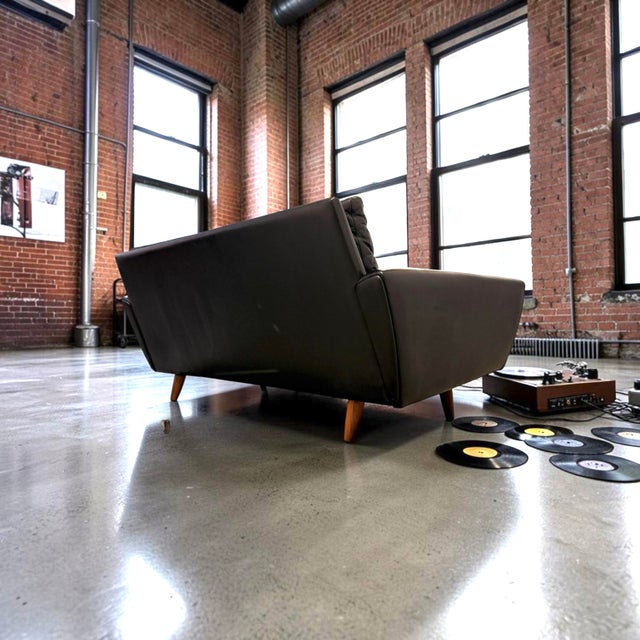 Animal Skin Model 64 Sofa in Black Leather by Georg Thams for Vejen Polstermøbelfabrik, Denmark, 1960s For Sale - Image 7 of 14