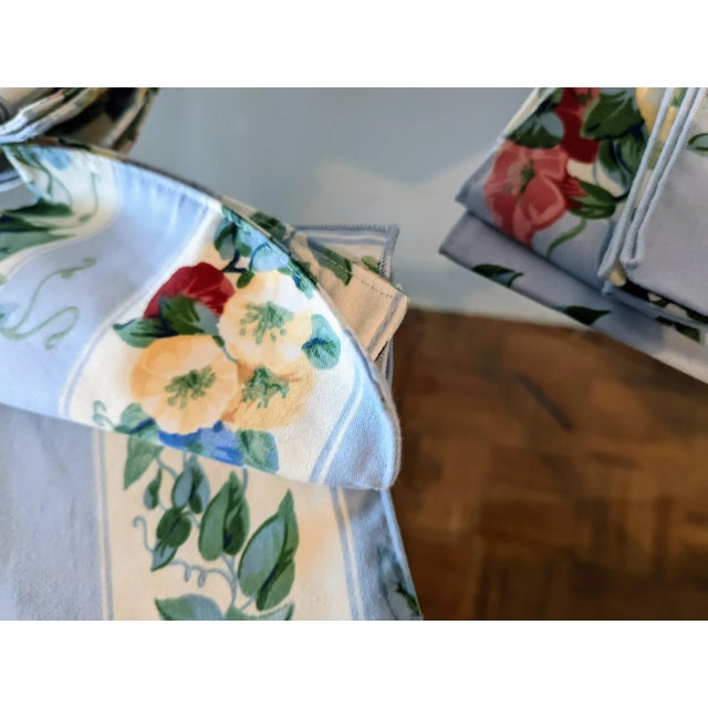Contemporary Laura Ashley Style 3 Sets Table Mats and Napkins For Sale - Image 4 of 5
