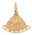 1950s Espana Fan Charm, 14k Yellow Gold, Length 1 In For Sale