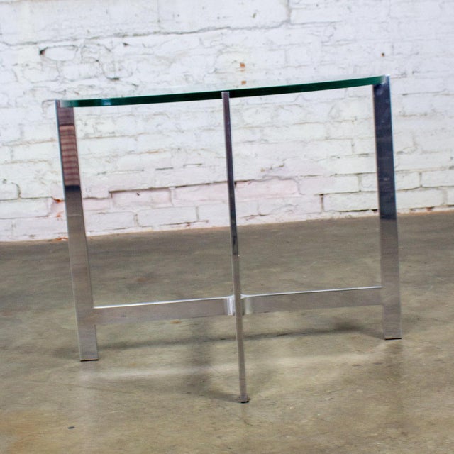 Mid to Late 20th Century MCM to Modern End or Side Table Polished Solid Aluminum Base & Round Glass Top For Sale - Image 13 of 18