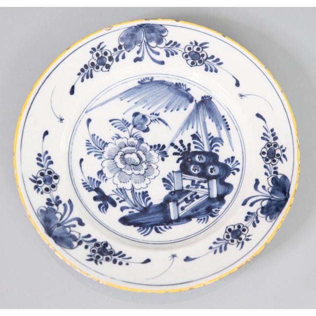 18th Century Antique 18th Century Dutch Delft Chinoiserie Floral Plate For Sale - Image 5 of 5