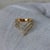14k Solid Gold Natural Pave Diamond Ring Triple Line Ring, Size 7 For Sale - Image 4 of 6