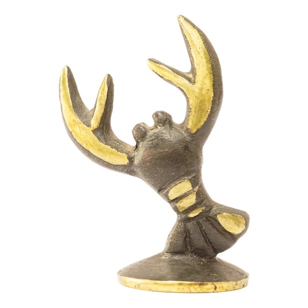 Brass Cancer Zodiac Sign Figurine by Walter Bosse for Herta Baller, 1950s For Sale