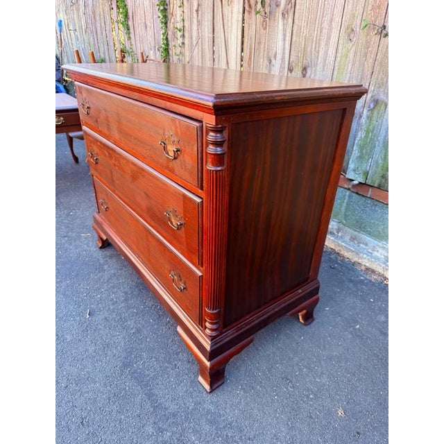 Wood Vintage Chippendale Mahogany Four-Drawer Chest of Drawers For Sale - Image 7 of 16