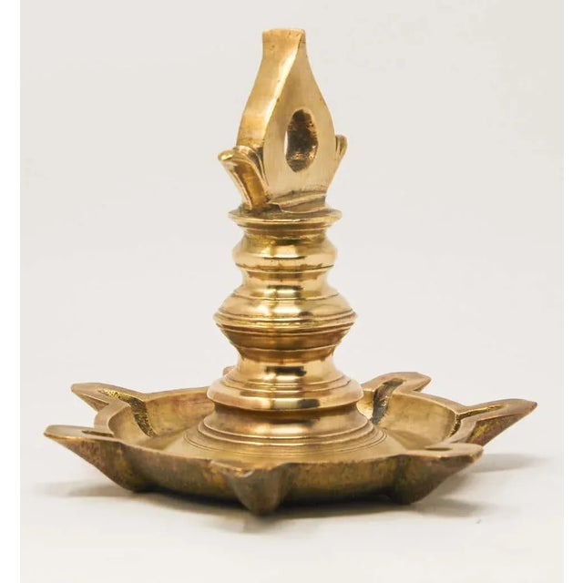 Brass Oil Lamp Traditional Temple Religious Asian Hindu Diya Art India 1900 For Sale - Image 10 of 13