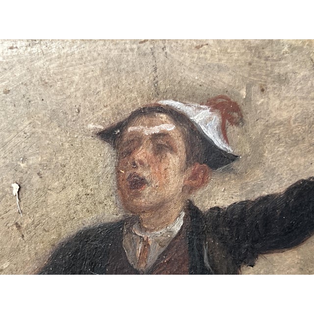 Oil on panel, 19th century, possibly attributed to Antonio Mancini (1852-1930). Court of the Resina School Italy,...