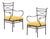 Pair of Neoclassical Style Bronze-Mounted Iron Armchairs Attributed to Comte, C. 1940 For Sale