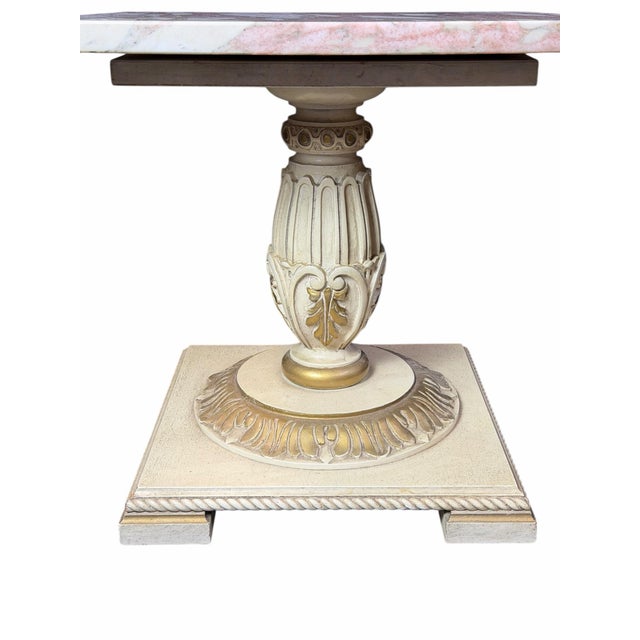 Italian Vintage Italian Marble Top Side Table For Sale - Image 3 of 8