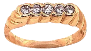 14 Karat Yellow Gold Diamond Band Wedding Anniversary Bridal Ring