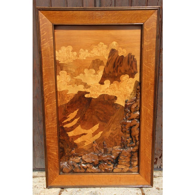 Large Marquetry the Rope from Louis Thiam, 1950s For Sale - Image 9 of 9