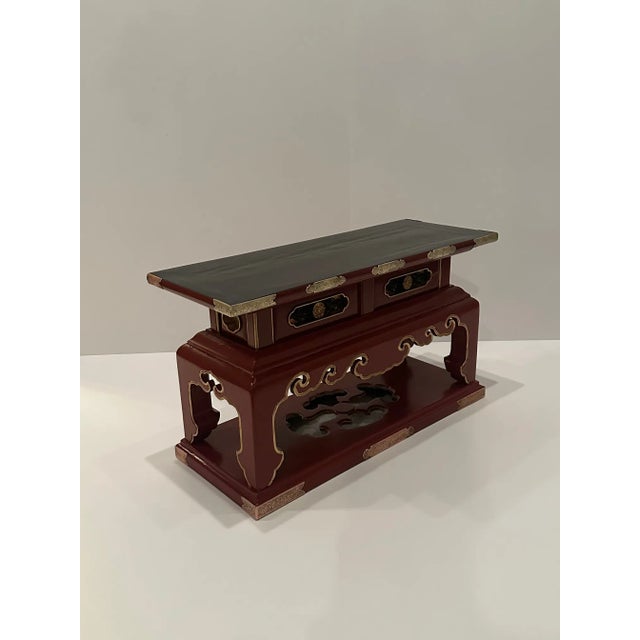 Chinese Red & Black Lacquer Altar Table For Sale - Image 4 of 10