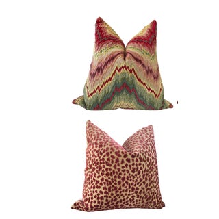 Designer Pillow Bundle in Pierre Frey “Budapest” and Cowtan & Tout "Ocelot" For Sale