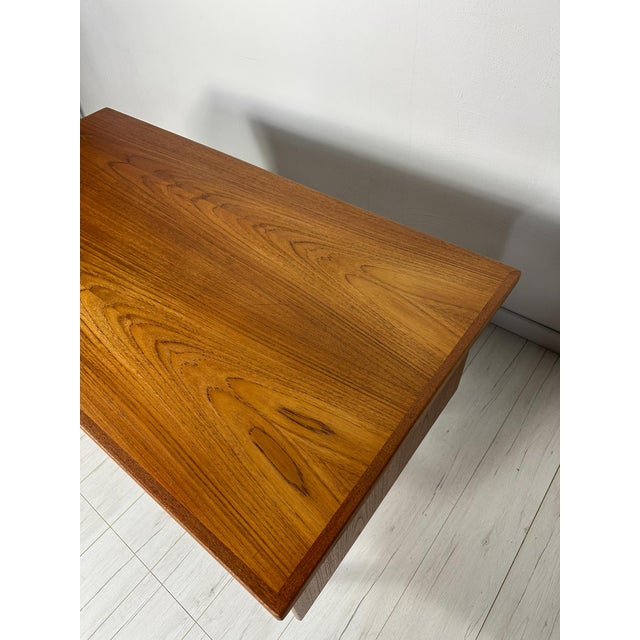 Large Vintage Danish Teak Writing Desk, 1960s For Sale - Image 12 of 15