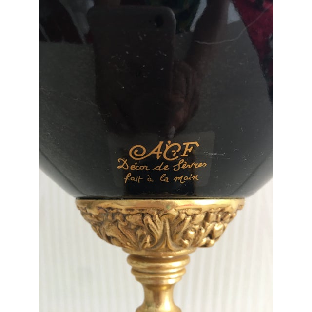 Blue Late 19th Century Acf Victorian Romantic French Porcelain Gilt Vase For Sale - Image 8 of 13