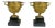 Circa 1830 Pompeii Inspired Decorated Urns of Gilt Bronze-Vine Leaves on Stone Bases- A Pair For Sale