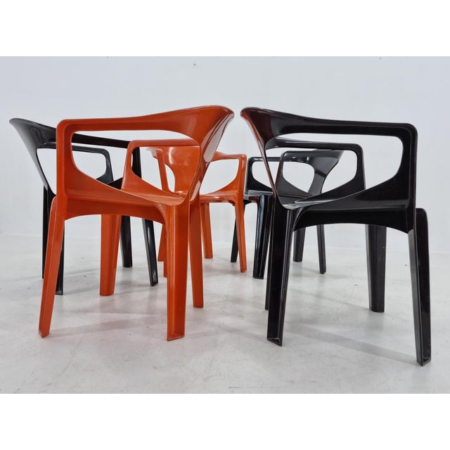 Mid-Century Stackable Chairs by Henry Massonnet, France, 1972, Set of 5 For Sale - Image 12 of 16