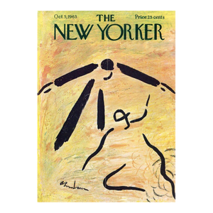 1963 Vintage New Yorker Cover, October 5, Original Cover by Abe Birnbaum, Sports, Baseball