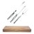 Vintage Carvel Hall 3-Piece Stainless Carving Knife & Fork Set With Wooden Case For Sale