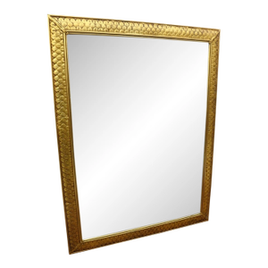 Vintage Ornate Beveled Wall Mirror With Palmette Border Gilt Frame