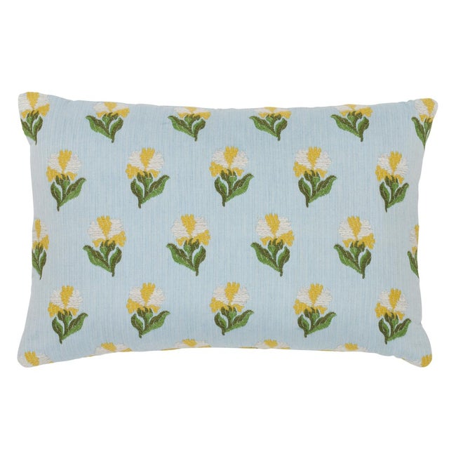 Contemporary Schumacher Rosina Floral Pillow 18" x 12" in Marigold For Sale - Image 3 of 3
