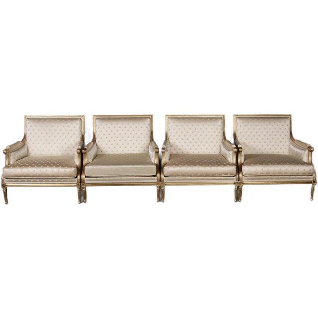 Louis XVI Style Seating Group by Pierre Counot Blandin, France, 1980, Set of 6, in Very Good conditions. Designed before...