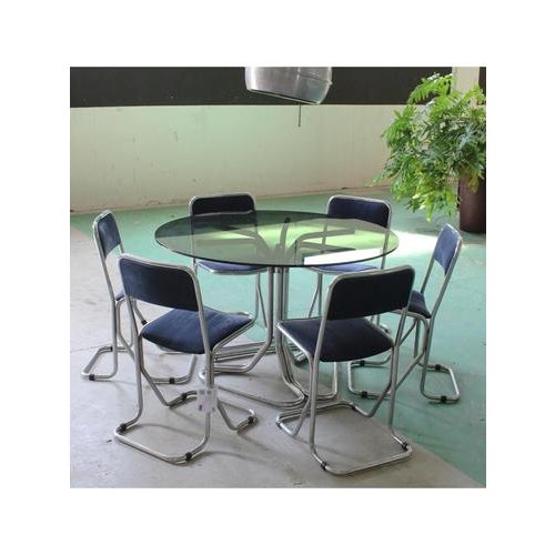 Type Glass table Date 1970-79 Style Space Age Origin Italy Materials Glass, Metal Designer Attr. to Giotto Stoppino Model...