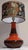 1970s Vintage German Table Lamp with Orange-Brown Ceramic Base and Fabric Shade, 1970s For Sale - Image 5 of 8