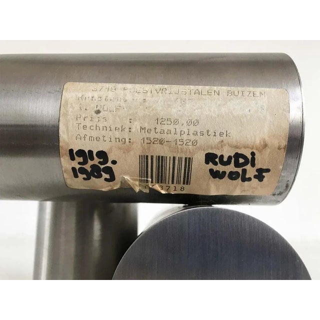 Rudolf Wolf, Cartesian Knot Constructivist Sculpture, 1970s, Steel For Sale - Image 6 of 7