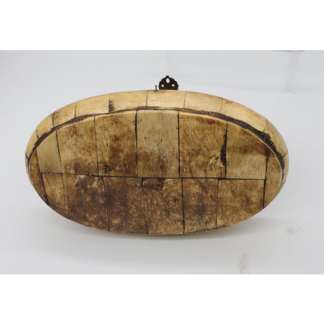 Mid 20th Century Curated Set of 3 Vintage Handcrafted Camel Bone & Brass Trinket Boxes For Sale - Image 5 of 6