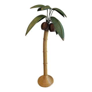 Mario Torres Lopez Attributed Pencil Reed Palm Tree Floor Lamp For Sale