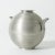 Round pewter vase by Sylvia Stave, with decorative handles on the sides. Smooth design with horizontal stripes. Sober and...
