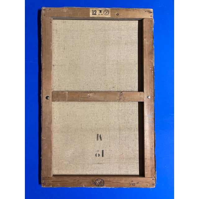 Vintage oil painting on canvas with roses. 1960s-1970s. Signed ALYS lower right. High quality, label and stamp on the...