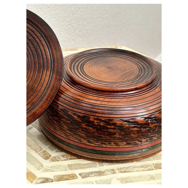 Mid 20th Century Ooak Japanese Yamanaka Lacquer, Round Box/Added Dragon/Ruby Gem For Sale - Image 9 of 11