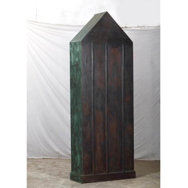 Armoire Constructed From Antique Indian Painted Teakwood Doors and Elements For Sale In Santa Fe - Image 6 of 6