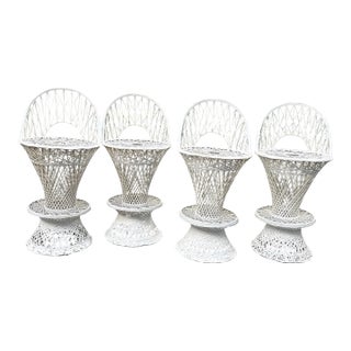 Set of Four Mid- Century Modern Spun Fiberglass Bar Stools Attributed to Russell Woodard For Sale