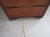 1940s Vintage Wood Veneer Serpentine Style 4 Drawer Chest on Wheels For Sale - Image 9 of 13