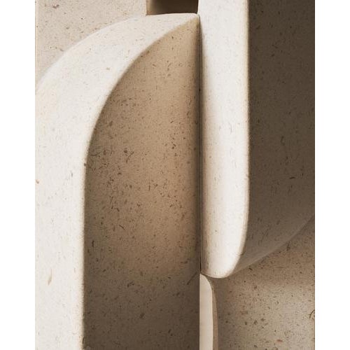 Maillage Double Link Sconce in Saint Rafael Stone and White Brass by Farrah Sit For Sale - Image 4 of 7